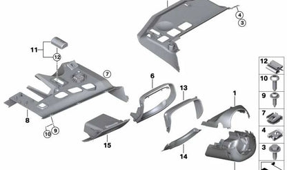 Compartimento Abatible Lado del Conductor para BMW Serie 3 E90, E91, E92, E93 (OEM 51457141724). Original BMW.