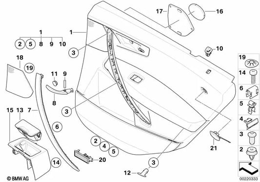 Mid-Range Trim Cover for BMW X3 E83, E83N, Z4 E85, E86 (OEM 51437056245). Original BMW
