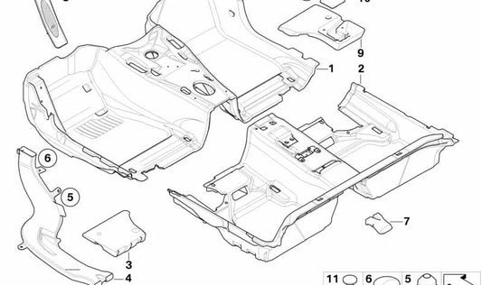Conduit d'air Chauffage arrière gauche OEM 51477133719 pour BMW E93 (3 Cabrio Series). BMW d'origine.
