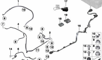 Juego de cables de alto voltaje para BMW Serie 5 F10, Serie 7 F01N, F02N (OEM 12437640139). Original BMW