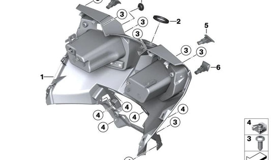 Escudo frontal OEM 46635A0C868 para motos BMW C 400 GT (K08) 2018-2024. Original BMW Motorrad.