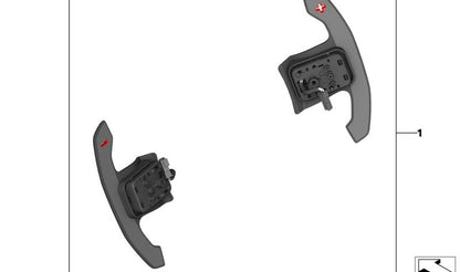 Levas de cambio OEM 61319501592 para BMW F40, F44, G87, G20, G21, G28, G80, G81, G22, G23, G26, G82, G83, F90, G30, G31, G32, F91, F92, F93, G14, G15, G16, G01, F97, G02, F98, G05, F95, G06, F96, G07, G09, G29. Original BMW.