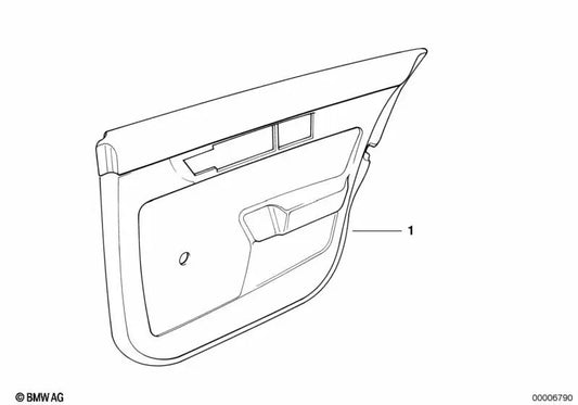 Porte arrière gauche dans le cuir artificiel noir OEM 51428137487 pour la série BMW 5 E34 (1987–1995). BMW d'origine.