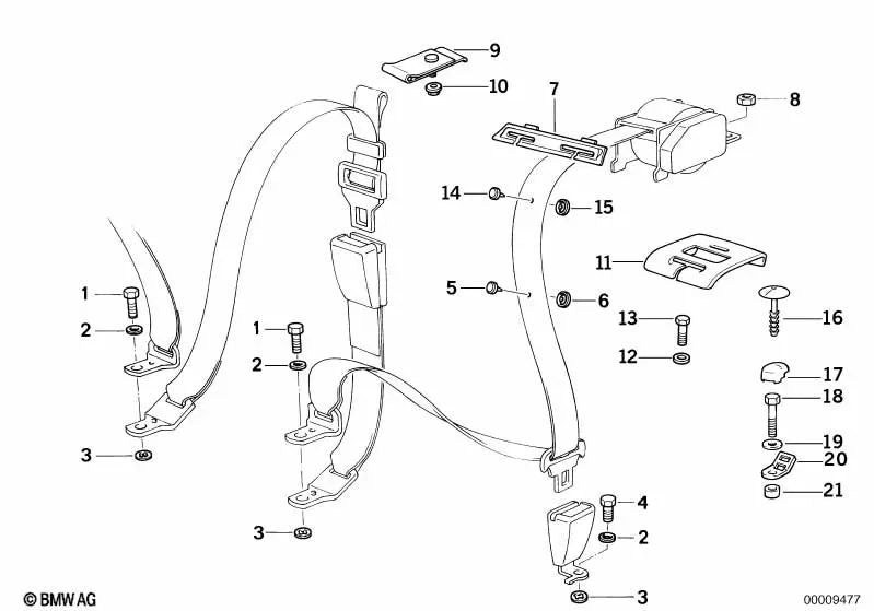 Deckungsabdeckung für BMW E36, E46, E34, E39, E32, E38, E31 (OEM 72118187598). Original BMW.