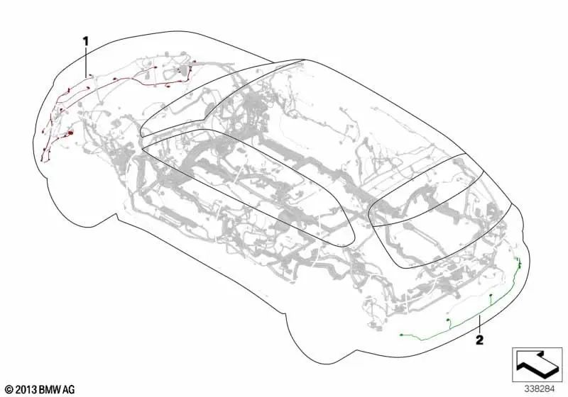 Cableado frontend para BMW X5 F15, X6 F16 (OEM 61129355472). Original BMW