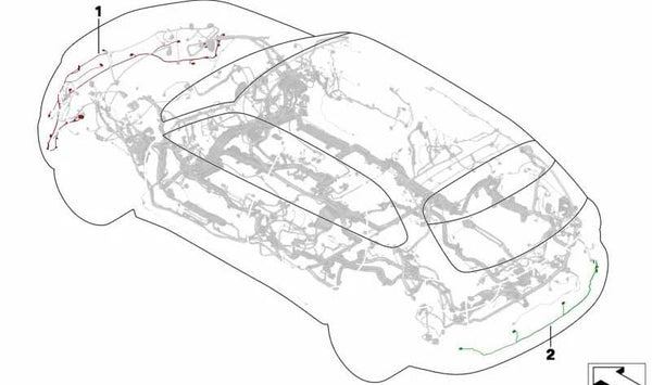 Cableado Sensor de Aparcamiento (PDC) Trasero OEM 61129361150 para BMW F15. Original BMW.
