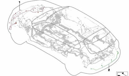 Arnés de cableado delantero para BMW X5 F85, X6 F86 (OEM 61129351004). Original BMW
