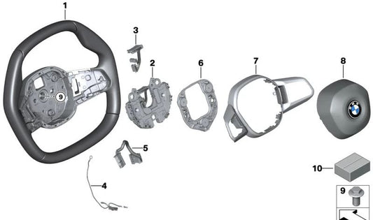 Steering Wheel Decorative Trim for BMW i I20 (OEM 32305A398F0). Original BMW.