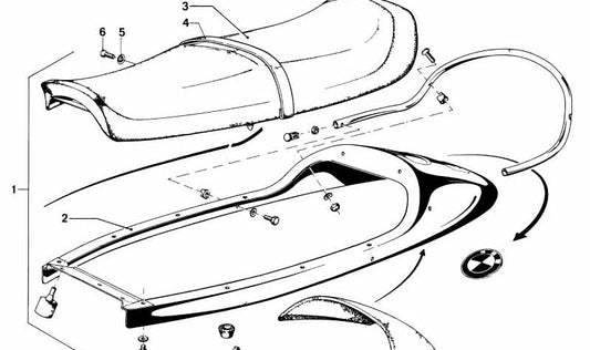 CHASIS DOUBLE PRIDE SEAT 52531232446 FOR BMW R50, R60, R69. Original BMW.