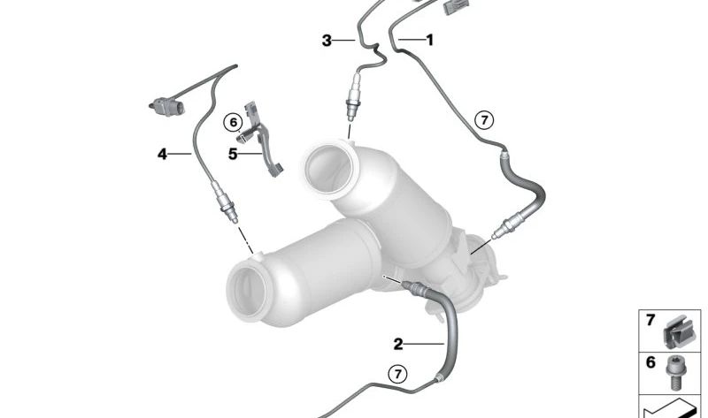 Sonda lambda OEM 11788058646 para BMW (Modelos compatibles: G87, G20, G21, G80, G81, G26, G82, G83, F97, F98). Original BMW.