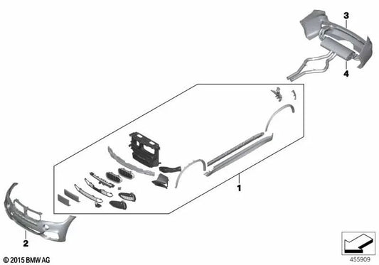 Rear silencer for BMW F15 (OEM 18308572484). Original BMW