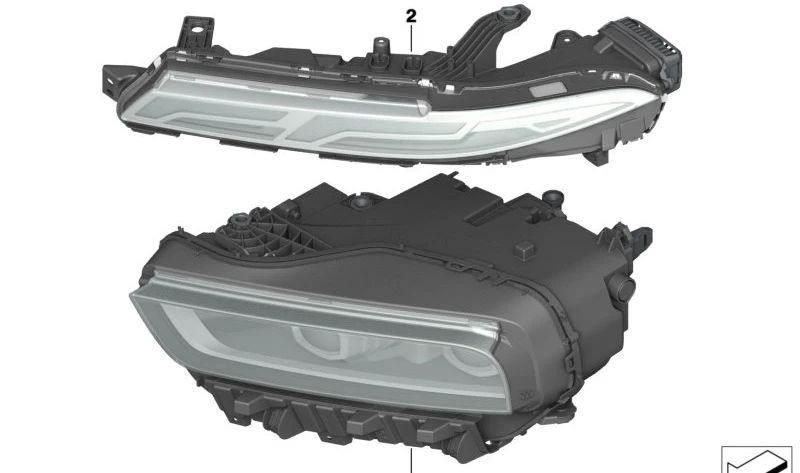Faros LED derecho OEM 63115A9CFA6 para BMW G07. Original BMW.