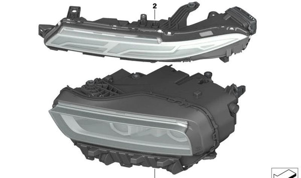 Faros LED derecho OEM 63115A9CFA6 para BMW G07. Original BMW.