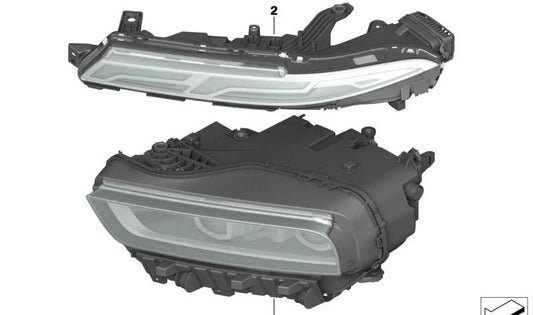 Faro LED izquierdo inferior OEM 63115A41147 para BMW X7 G07. Recambio original BMW.