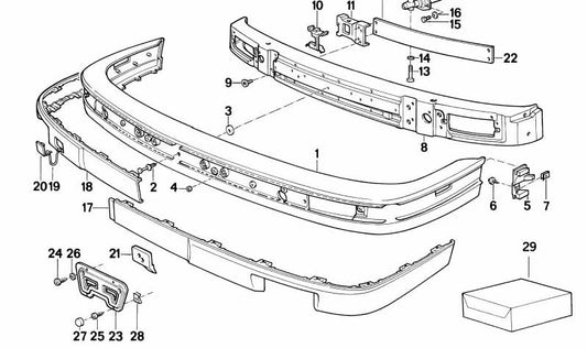 Separador de parrilla frontal OEM 51111953643 para BMW E30, E34. Original BMW.