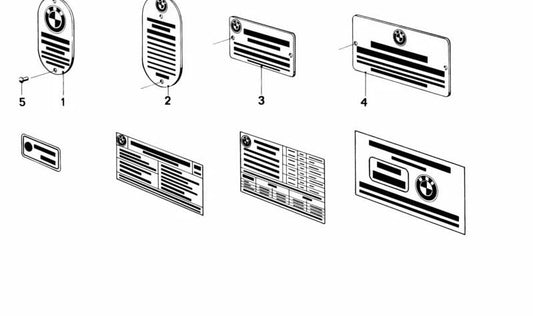 Placa de identificación OEM 51141233662 para BMW R50, R60 y R69S. Original BMW.
