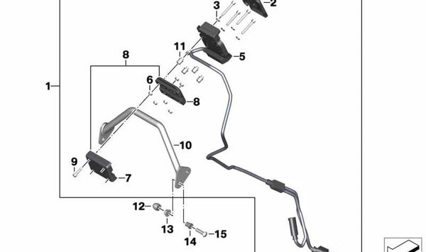 Casquillo (buchse) OEM 46628523474 para BMW Motorrad modelos R1200GS, R1200GS Adventure, R1200R, R1200RT, HP2 Enduro y HP2 Megamoto. Original BMW Motorrad.