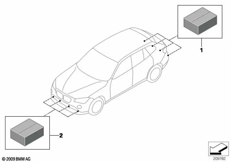 Kit de Actualización de Control de Distancia de Aparcamiento Frontal para BMW E84 (OEM 66202347799). Original BMW.