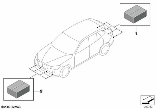 Front Park Distance Control Upgrade Kit for BMW E84 (OEM 66202347799). Original BMW.