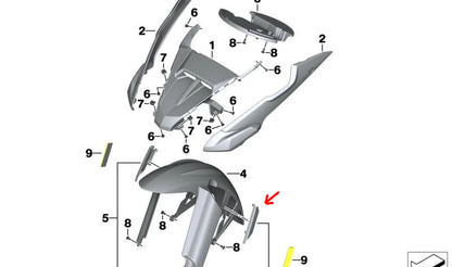 Front Fender OEM 46617716309 für BMW F 800 GS Motorcycles (K72), F 800 GS Adventure (K75) ... und mehr. Originaler BMW Motorrad.