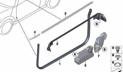 Junta de puerta delantera derecha OEM 51767371476 para MINI Cabrio R57, R57 LCI (2007–2015). Original MINI.