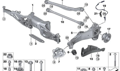 Vis excentrique pour BMW F40, F52, série 2 F44, F45, F46, X1 F48, X2 F39, Mini F54, F55, F56, F57, F60 (OEM 33326858054). BMW d'origine
