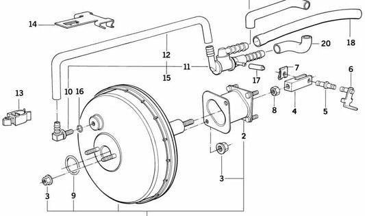 Tube à vide OEM 3431158495 pour BMW E34. BMW d'origine.