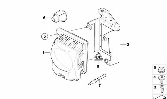 Sensor ACC OEM 66316770000 para BMW E60, E61, E65, E66. Compatible con modelos 520d, 523i, 525d. Sensor de control de crucero adaptativo. Original BMW.
