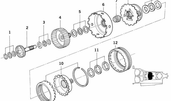 Rodamiento de eje OEM 24221219496 para BMW E36, E34, E39, E32, E38. Original BMW.