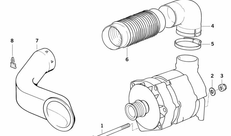 Tubo de admisión OEM 12311730064 para BMW E34. Original BMW.