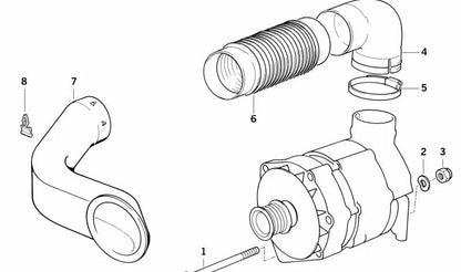 Tubo de admisión OEM 12311730064 para BMW E34. Original BMW.