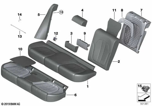 Linkes Leder -Rückenbasis für BMW X5 G05 (OEM 52208497971). Original BMW