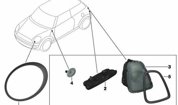 Piloto trasero derecho OEM 63212225670 para MINI R56, R57, R58, R59 (todos los modelos Cooper, Cooper D, Cooper S). Original MINI.
