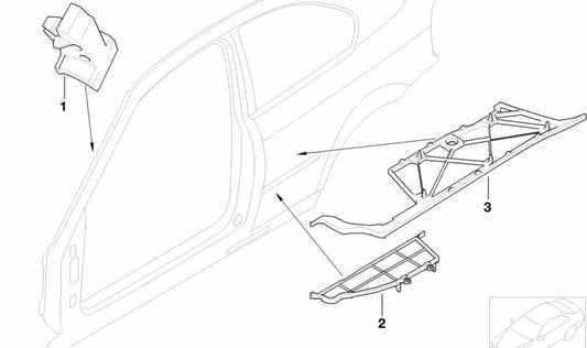 Rechte hintere Eingangsstück für BMW 3 E46 -Serie (OEM 41218252840). Original BMW.