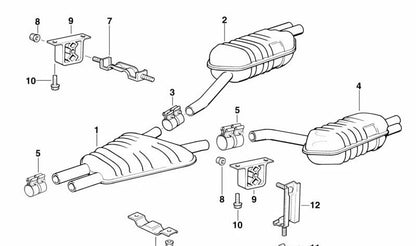 Soporte de escape OEM 18201723190 para BMW E31. Original BMW.
