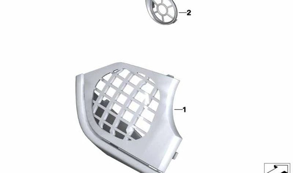 Remate de altavoz izquierdo OEM 46637715513 para BMW Motorrad K 1600 GT, K 1600 GTL. Original BMW Motorrad.