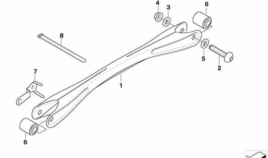 Suporte traseiro de prata OEM 33177674494 para BMW Motorrad K 1200 S, K 1200 R e K 1200 GT. Compatível com os modelos KK40, KK43 e KK44. BMW Motorrad original.