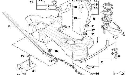 Tubo de combustible OEM 16111183758 para BMW E46. Original BMW.