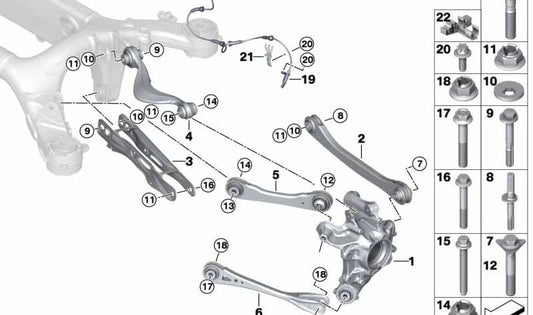 Mangueta trasera derecha OEM 33309504000 para BMW F93. Pieza original BMW.