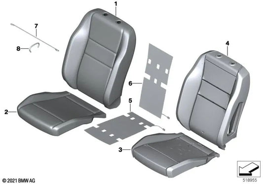 Links synthetische Leder -Backup -Abdeckung für BMW X1 U11 (OEM 52105A59CF7). Original BMW