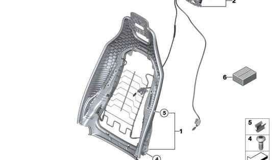 Estructura de respaldo OEM 52107411577 para BMW i3 (I01). Original BMW.