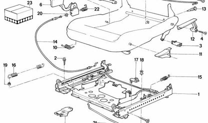 Palanca derecha del asiento OEM 52101928974 para BMW E34 y E32. Pieza original BMW.