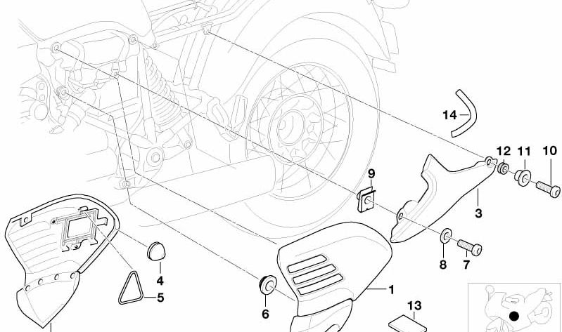 Tapa de filtro de aire izquierda cromada OEM 46632324917 para motos BMW R 850 C, R 1200 C, R 1200 C Montauk, R 1200 C Independent, R 1200 CL. Original BMW Motorrad.