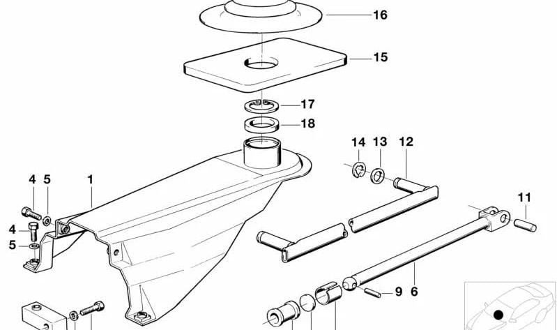 Palanca de cambios OEM 25111202277 para BMW E12. Original BMW.