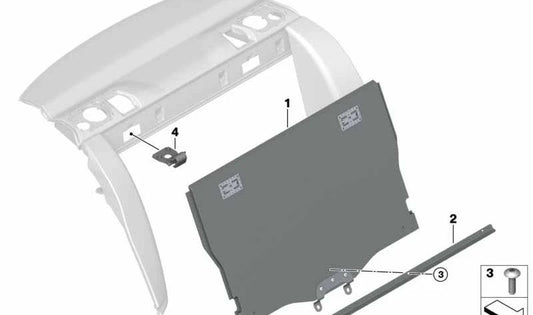 Separador de equipaje maletero OEM 52208067607 para BMW F82 M4 GTS. Original BMW.