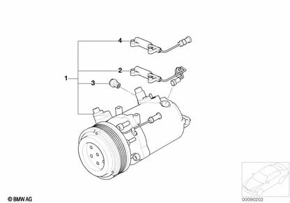 Compresor de aire acondicionado para BMW E46, E39 (OEM 64528386650). Original BMW