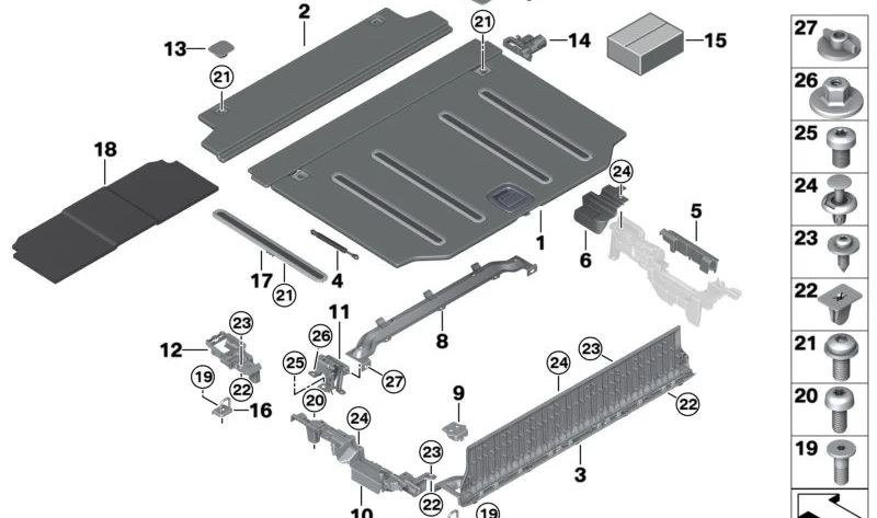 Acoustic Isolation Insertion Fund für BMW X5 F95, G05 (OEM 51479484523). Original BMW