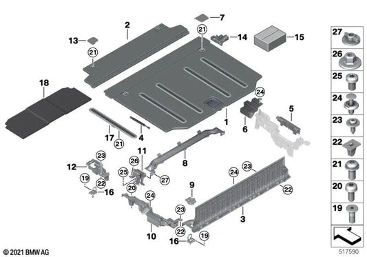 Amortisseur à gaz pour le couvercle du coffre pour BMW X5 F95, G05 (OEM 51476994232). BMW d'origine