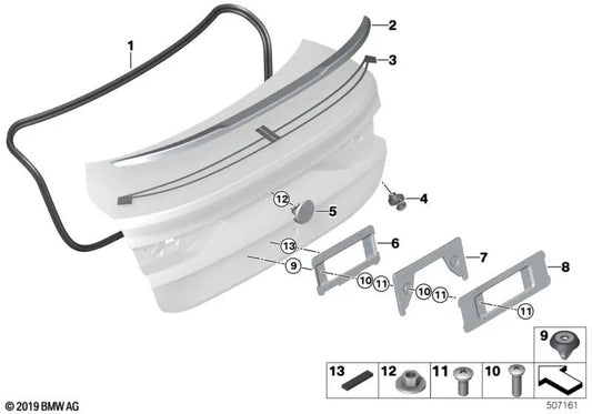Rear spoiler adhesive tape for BMW 2 Series F44 (OEM 51628077437). Original BMW.