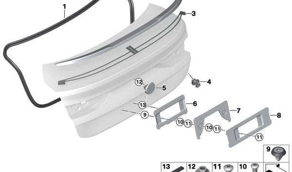 Alerón trasero imprimado OEM 51629448940 para BMW F44. Original BMW.